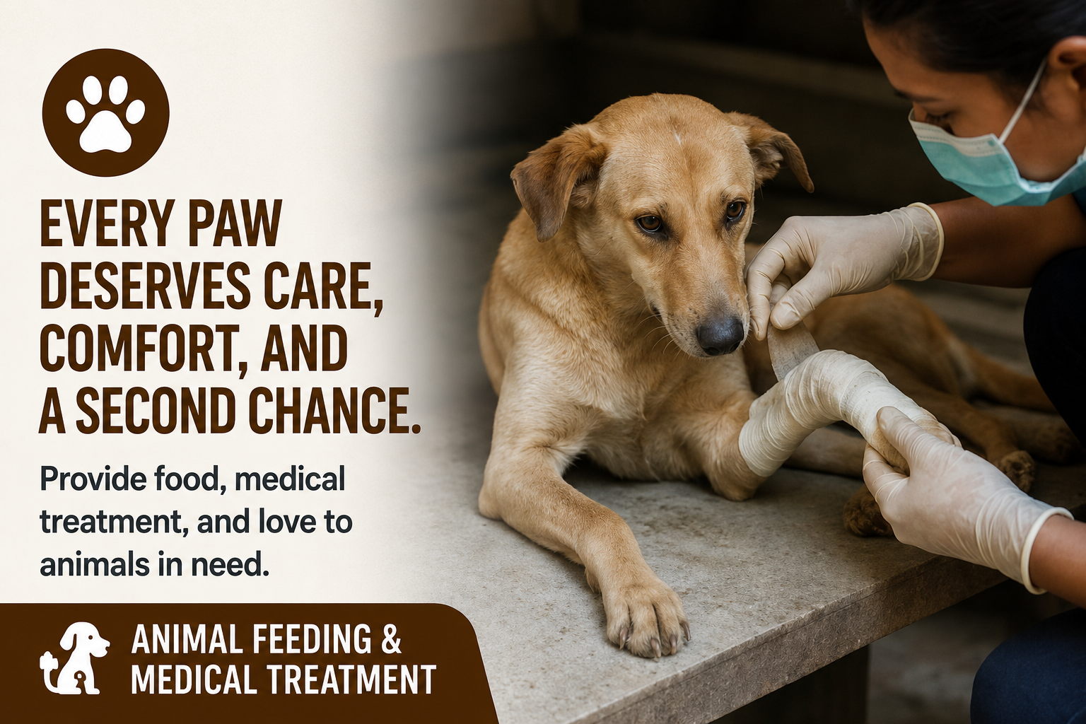 🐾 Every Paw Deserves Care, Comfort, and a Second Chance.